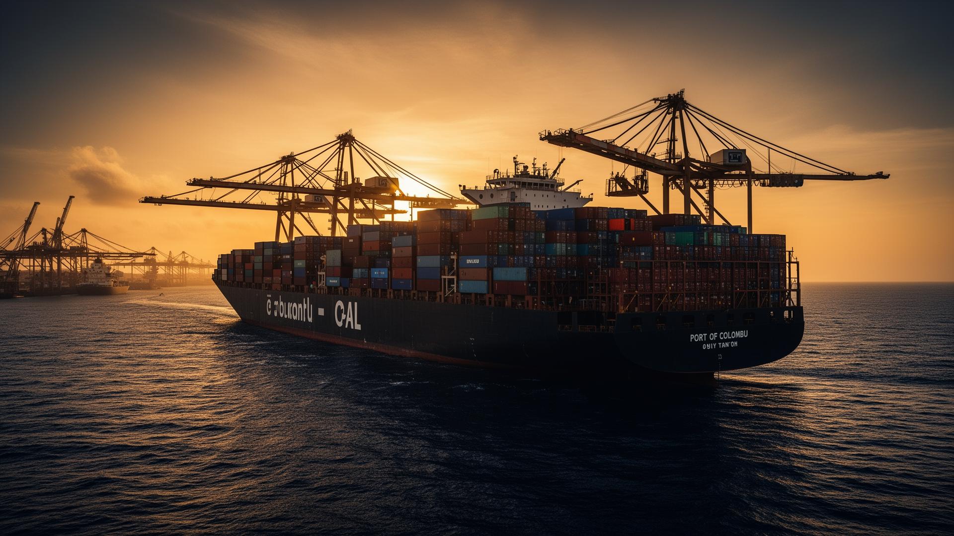 Container ship at the Port of Colombo